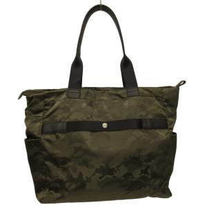 HUNTING WORLD カモフラ トートバッグ ハンドバッグ ロゴプレート カーキ
