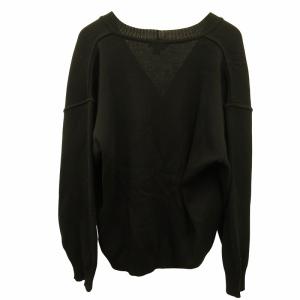 CELINE ヴィンテージ アーカイブ 90s ウールカーディガン ニット セーター Vネック ロゴ刺繍 金ボタン 黒 ブラック Lサイズ