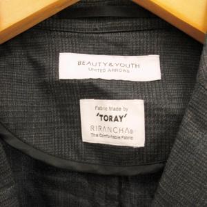 BEAUTY&YOUTH UNITED ARROWS RIRANCHA 美品 テーラードジャケット ブレザー リネン混 2B 大きいサイズ 灰 グレー系 XL 1210 ECO