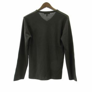 GIORGIO ARMANI 美品 ニット セーター ウール100 Vネック 長袖 グレー系 46 約S 1212 ECO