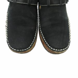 REGAL スエード レザー スリッポン モカシン シューズ ステッチ ベルクロ 黒 ブラック 23 7847 ECO 1215