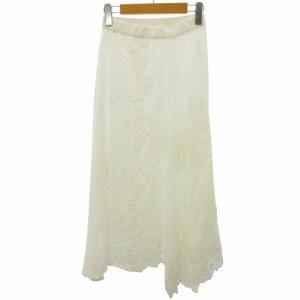 Diagram 美品 23SS ロングスカート 総レース サイドファスナー 白 ホワイト 36 約S 03212 21022-00 1218