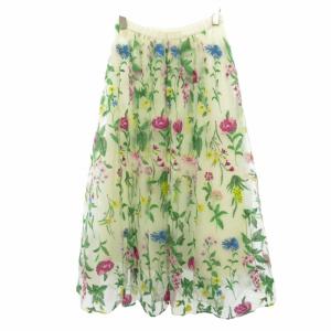 Grace Class 美品 18SS チュールスカート ロング レース シースルー 花刺繍 マルチカラー 36 約S 1219