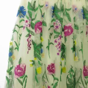 Grace Class 美品 18SS チュールスカート ロング レース シースルー 花刺繍 マルチカラー 36 約S 1219