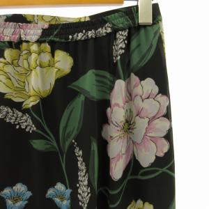 Grace Class 美品 21SS フレアスカート フラワーパターン 花柄 シースルー 日本製 黒 ブラック 36 約S 1219