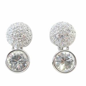 美品 835002 forward パヴェ イヤリング クリスタル クリップ シルバー 0110