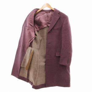 LANVIN COLLECTION カシミヤ100% チェスターコート R50 パープル