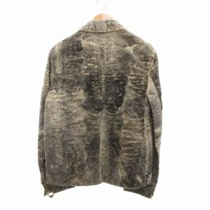 HUGO BOSS ラムファー レザージャケット 50 グレー ベージュ