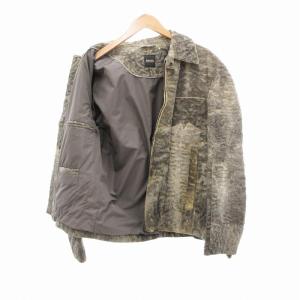 HUGO BOSS ラムファー レザージャケット 50 グレー ベージュ