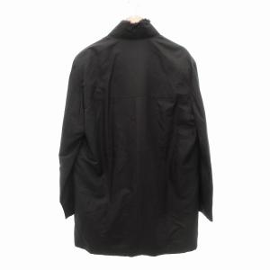 LANVIN COLLECTION 総シルク スタンドカラーコート R50 ブラック