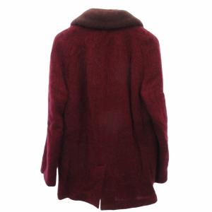 Alexander McQueen モヘヤ ダブルブレスト コート レッド 46
