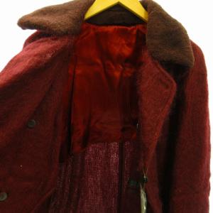 Alexander McQueen モヘヤ ダブルブレスト コート レッド 46