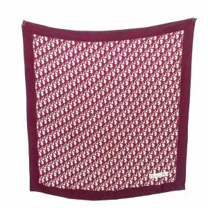 Christian Dior 美品 トロッター スカーフ ストール 総柄 ブランドロゴ 紫 パープル 白 ホワイト AA 0105