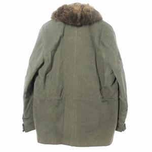 DOLCE&GABBANA フィールドジャケット モールスキン コート ファー付き 48 カーキ 0107 ECO AA