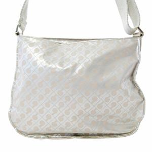 GHERARDINI 美品 ソフティ ショルダーバッグ クロスボディ 斜め掛け 総柄 軽量 シルバー ベージュ GH0261TP 0110