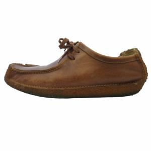 Clarks ナタリー Natalie モカシン デッキシューズ スニーカー クレープソール レザー 茶 ブラウン UK8 約26cm 0106