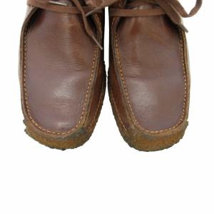 Clarks ナタリー Natalie モカシン デッキシューズ スニーカー クレープソール レザー 茶 ブラウン UK8 約26cm 0106