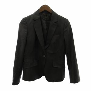 23区 近年 美品 ストライプスーツ セットアップ ビジネス フォーマル 32 約XS 小さいサイズ  黒系 ブラック ECO