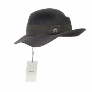ARMANI COLLEZIONI 中折れ帽 タグ付き 中折れハット ウール100％ サイズ58 茶色 ブラウン GY 0203