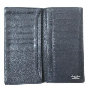 Camille Fournet 二つ折り財布 長財布 小銭入れなし 札入れ レザー スモールクロコ型押し 濃紺 ダークネイビーAA GY18 X