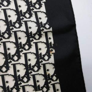 Christian Dior トロッター ロゴ スカーフ ストール ショール シルク 総柄 ヴィンテージ 黒 ブラック 0227 GY17