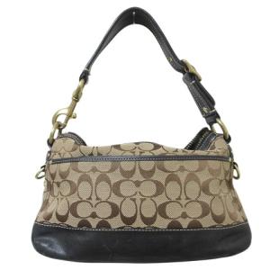 COACH 10339P ハンドバッグ ワンハンドル シグネチャー キャンバス レザー ターンロック チャーム 鞄 ベージュ系 黒 AA