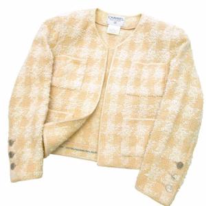96P ツイード チェック ジャケット ココボタン 90's ヴィンテージ