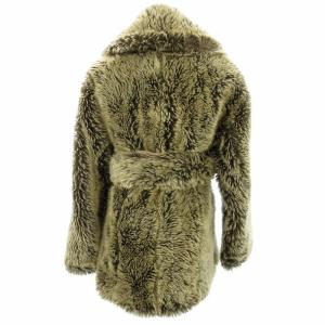 AKANE UTSUNOMIYA 美品 ベルテッド エコファー コート ジャケット テディ ボア 日本製 新宿伊勢丹取扱い ベージュ系 36 約XS 0208