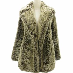 AKANE UTSUNOMIYA 美品 ベルテッド エコファー コート ジャケット テディ ボア 日本製 新宿伊勢丹取扱い ベージュ系 36 約XS 0208