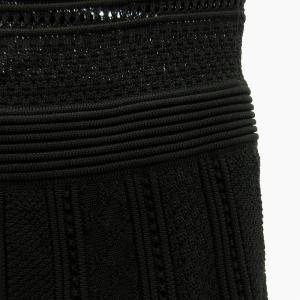 GRACE CONTINENTAL 21SS レース編み ニット ワンピース マキシ丈 ロング ノースリーブ 黒 ブラック 36 約S 0208 IBO63