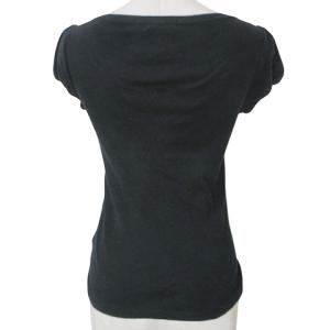 BURBERRY BLUE LABEL ホースロゴ プリント Tシャツ カットソー 半袖 パフスリーブ 38 M相当 黒 ブラック GY31 X