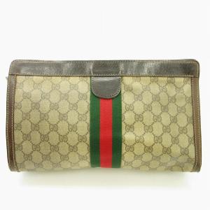 GUCCI PARFUMS シェリーライン GG セカンドバッグ クラッチバッグ 総柄 ロゴ オールドグッチ ヴィンテージ 茶 ブラウン