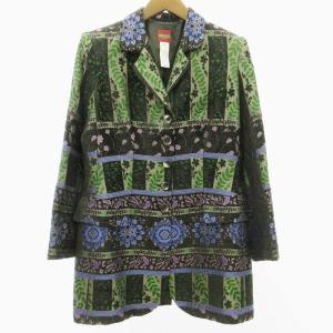 KENZO 美品 総刺繍 シルク テーラード ジャケット ブレザー コート 花柄 シノワズリ フランス製 黒 ブラック 紫 パープル 40