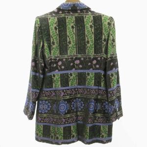 KENZO 美品 総刺繍 シルク テーラード ジャケット ブレザー コート 花柄 シノワズリ フランス製 黒 ブラック 紫 パープル 40