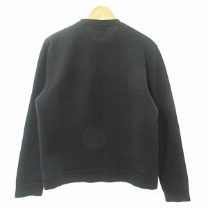 LANVIN ジップデザイン カットソー トレーナー 長袖 チェック柄 イタリア製 XS 黒 0317 GY09