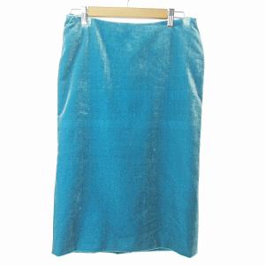 ベルベット ロングスカート シルク混 38 エメラルドグリーン 0314 GY09