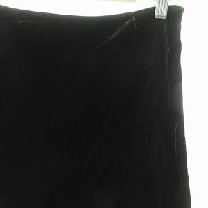 BURBERRY LONDON タグ付き ベルベット ベロア マキシスカート ロング丈 42 黒 0314 GY09
