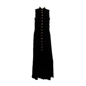 COUNTRY ヴィンテージ 90’s ワンピース ロング ノースリーブ ベロア 9 M 黒 ブラック