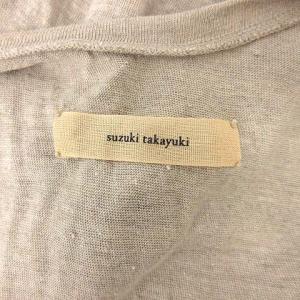 suzukitakayuki 17SS ワンピース フレア ロング リネン 麻 アシンメトリー ノースリーブ ベージュ
