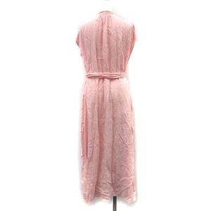 suzukitakayuki 20SS ワンピース ロング フレア リネン 麻 フレンチスリーブ 前開き ピンク