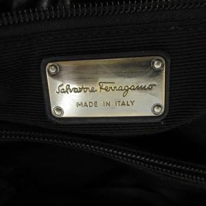 Salvatore Ferragamo ハンドバッグ ヴァラリボン レザー ブラック