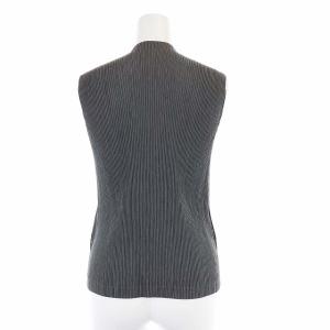 ISSEY MIYAKE WHITE LABEL ベスト 前開き プリーツ 3L グレー