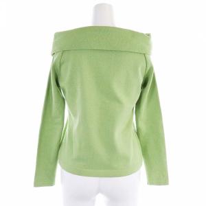 René ニット オフショルダー コットン リボンブローチ付き 長袖 34 黄緑