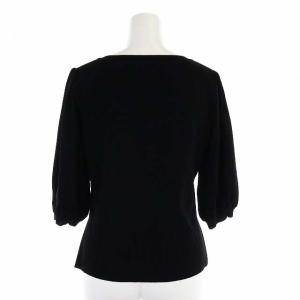 René ニットカーディガン バルーンスリーブ アシンメトリー ブラック