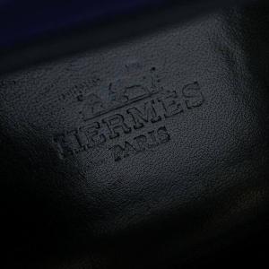 HERMES STADIUM スニーカー レザー ローカット 切替 40 ネイビー