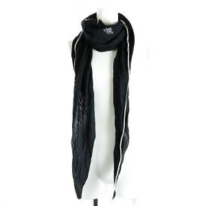 HERMES 三角ストール カシミヤ 絹 黒 白