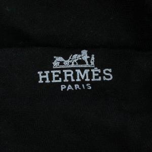 HERMES 三角ストール カシミヤ 絹 黒 白