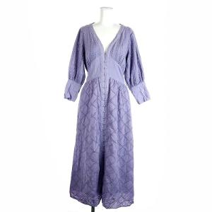 19SS MEDI CRUMPLE COTTON LACE DRESS パープル