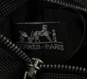 HERMES エールライン トートバッグ ハンドバッグ キャンバス グレー