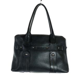 カウレザーハンドバッグ ブラック